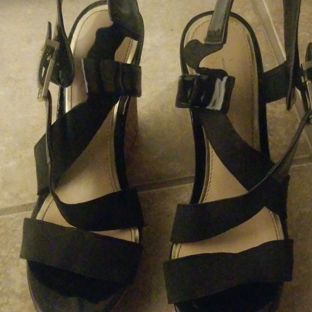 Black Wedge Sandal